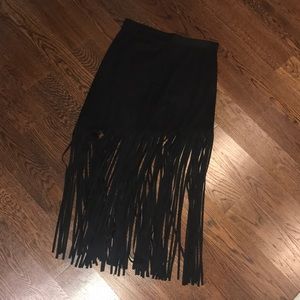 Black fringe skirt